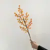 Tenedor Pequeño Flor Artificial Hoja de Acebo Abanico Eucalipto Caqui Granada Naranja Durazno Cubo de Bendiciones Guirnalda de Nochevieja Caja de Regalo Arreglo Floral