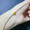 Venta directa de fábrica explosiones pulsera de plata de ley incrustaciones de zafiro amarillo natural piedra principal 5x 7 mm pulsera tesoro amarillo azul