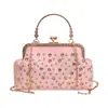 Bolsa de Festa Studded Feminina Modelo Novo Verão 2026, Bolsa de Festa Fashionável Tendência, Bolsa Versátil com Corrente para Cheongsam
