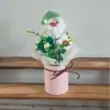 Cubo de Abrazo de Papá Noel Tejido a Mano Girasol Piña Conejo de Algodón Ramo de Lana Ganchillo Terminado Regalo
