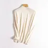 100% CashmereSuéter 100% Cashmere Gola Alta Meia Malha Base Suéter Outono Inverno Top Quente