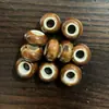 Cuentas Cerámicas Vintage de Agujero Grande, Cuentas Espaciadoras Planas con Esmalte Floral, Materiales para Joyería Hecha a Mano DIY, Collares, Pulseras, Cuentas Sueltas
