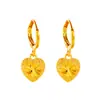 Exquisitos Pendientes de Imitación de Oro de 24 Quilates Corazón Joyería para Damas Moda Coreana Pendientes Color Oro Arena Pendientes de Oro Arena al por Mayor Accesorios Transfronterizos