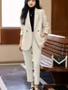 [Luce un Estilo de Alta Gama] Chaqueta de Traje para Mujer, Elegante para Primavera y Otoño, Atuendo de Negocios Estilo Diosa, Traje, Mono