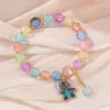 Pulsera de Niños de Dibujos Animados Femenina Princesa Cuentas de Vidrio Linda Niña Pulsera de Bebé Joyería para Estudiantes Pulsera Joyería