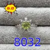 Anel de olivina natural 6*6M cristal lapidado incrustado à mão tesouro de cor live pequeno livro vermelho live fornecimento de fábrica