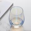 Vaso de Agua Redondo de Vidrio Arcoíris Escandinavo de Barriga Grande y Colorido, Taza de Cristal Resistente al Calor para el Hogar, Taza con Recubrimiento Iónico, Taza de Huevo