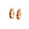 Pendientes Exquisitos Retro Europeos y Americanos con Forma de Corazón Rojo, Lujo Ligero, Moda de Alta Gama, Pendientes Elegantes y Únicos, Elegantes Pendientes de Circonita para Mujer