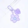 Llavero Anillo de Flor Corazón Color Caramelo Acrílico Llavero Colgante de Bolso Accesorios Pequeños Venta al por Mayor