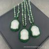 Novo Buda pingente verde natural aventurina original colar de pedra design original retro Checa Diamante camisola cadeia atacado