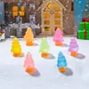 Paisaje en Miniatura Navideño Transfronterizo para Decoración de Árboles, Accesorios de Escena de Nieve, Manualidades de Resina, Adornos Pequeños Luminosos