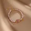 Pulsera de Perlas de Agua Dulce Irregulares Rosa-Morado para Mujer, Elegante y con Estilo, con Cuentas Patrón y Dijes de Amatista