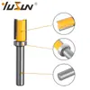 Yusheng 8x 1/2 rodamiento fresa recta 4 piezas fresa para carpintería 8-mango rodamiento fresa de recorte cabezal de fresa recta de doble filo