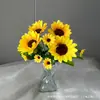 Pequeño Girasol Restaurante Hotel Escena Diseño Accesorios Flor Exterior Maceta Florero Arreglo Floral Pequeño Girasol Transfronterizo Comercio Exterior Flor