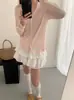 Cárdigan de Modal Tencel Seda Primavera y Verano Ligero Estilo Coreano Algodón Amigable con la Piel Lana Tejido Superior de Manga Larga Abotonado para Mujer