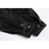 Chaqueta de Cuero PU Retro de Marca Americana Tendencia Nandchn para Hombres y Mujeres, Chaqueta de Motociclista Holgada con Solapa J10075