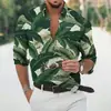 Nueva Camisa de Manga Larga para Hombre con Estampado Floral 3D Camisa de Explosiones Holgada Casual Versátil Camisa con Cuello