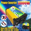 Wishebayshopee12V a 220V/110V 3000W Fuente de Alimentación Inversor de Coche Doble USB Inteligente y Eficiente
