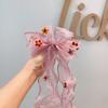 Horquilla de Lazo de Flor Coreana para Niños Cinta Accesorios para el Cabello de Niña Dulce Celebridad de Internet Malla Hada Clip Superior