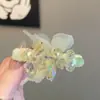 Grampo de Cabelo Borboleta de Rede Estilo Fresco de Verão, Presilha Bico de Pato, Presilha Lateral com Strass de Cristal, Pente de Cabelo Versátil para Mulheres, Adequado para Namoro, Acessório de Cabelo