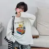 Blusa Manga Longa Estampada Desenho Animado Infantil 2026 Outono Estilo Coreano Solta Gola Redonda Camiseta para Meninos e Meninas Versátil Camisa Básica