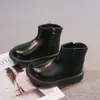 Botas para niña, botines infantiles, botas Martin negras, botas de invierno con peluche color café, botas de piel para niñas pequeñas, zapatos de princesa para invierno