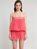 Vestido Tube de Verão Europeu e Americano Cor Sólida Casual Saia Bufante Moda Sexy Saia Curta Transfronteiriço Amazon Moda Feminina