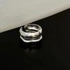 Anillo Viento Frío Femenino ins Diseño Nicho Textura Doble Capa Sensación de Alta Gama Textura Zircón Anillo Abierto Ajustable