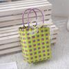 Bolsa Tejida de Colores, Cesta Pequeña, Bolsa de Plástico Pe, Tejido de Empalme Moderno y de Moda, Cesta de Verduras de Gran Capacidad, Bolsa de Playa