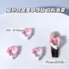 Dia dos Namorados Cor Gradiente Oversized Coração de Pérola Liga Metálica Acessórios para Nail Art Coração de Pêssego Unha Postiça Decoração de Unha