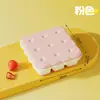Forma de gelo em formato de biscoito com tampa, criativa, de grau alimentício, PP, mini cubos de gelo, fácil de soltar, caixa de armazenamento de cubos de gelo para cubos de gelo caseiros