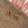 Brincos Redondos Metálicos Brilhantes de Luxo Leve e de Alta Qualidade para Mulheres, Adequados para Rostos Quadrados e Redondos, Efeito Emagrecedor, Estilo Vintage
