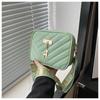 Bolsa Feminina Casual 2024 Nova Cor Sólida Linda Bolsa Pequena Quadrada de Ombro Transversal Estilo Ocidental Tendência Casual