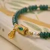 Pulsera de Jade Azul Natural para Mujer, Calabaza de Jade Hielo, Cuentas de Ábaco, Pulsera de Alta Gama al por Mayor Punto Turístico Creación Cultural