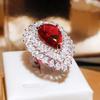 Elegante elegante color rojo paloma diseñador elegante color rojo diamante anillo tesoro