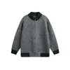 Yidao Roupas Vintage 2026 Outono Nova Cor Color Block Gola Baseball Cardigan Suéter para Homens, Suéter de Tricô Solto Retrô Japonês