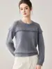 Otoño/Invierno 2026 Nuevo Estilo Francés Elegante Suéter de Punto Cuello Redondo para Mujer Suéter de Cachemira Capa Base Versátil