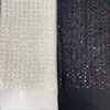 Tela bordada con lentejuelas geométricas y perlas de burbuja ropa de escenario para bodas tela de malla bordada con bordado de cordón de hueso de tubo de cuentas de industria pesada