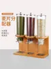 Dispensador de Cereales para Buffet con Base de Madera Maciza, Contenedor de Almacenamiento de Cereales, de una Cabeza, de Doble Cabeza, de Triple Cabeza Dispensador de Avena, Separador de Granos