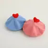 Boina de Punto de Color Puro para Bebé Ins Coreana Primavera y Otoño Sombrero de Pintor con Corazón Moda Sombrero de Lana para Niña Bebé Invierno