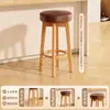 Taburete de barra redondo de madera maciza estilo vintage para cocina con isla, mostrador de bar, balcón de casa de huéspedes, para tomar el té, con reposapiés, taburete alto