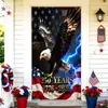 Capa de Porta de Tecido Elástico Decoração Dia da Independência Capa para Cabeça de Porta Decoração do 250º Aniversário dos EUA Capa de Porta Fábrica Atacado Personalização