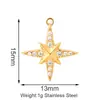 Acessórios para Joias DIY de Aço Inoxidável Moda Francesa Pingente de Concha Trevo de Quatro Folhas Pulseira Full Zircônia Pingente de Colar