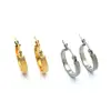 Pendientes redondos de acero de titanio de alta calidad europeos y americanos, temperamento nicho, pendientes geométricos de acero inoxidable de oro de 18 quilates, venta al por mayor para mujer