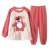 Pijamas de otoño e invierno para niñas, traje de forro polar coral, ropa de franela de dibujos animados para niñas medianas y grandes, ropa de abrigo para el hogar