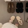 Zapatos de Felpa con Suela Gruesa de Nicho Ropa Exterior 2026 para Mujer Otoño/Invierno Cálidos Slip-on Celebridad de Internet Mocasines de Felpa Zapatos de Algodón