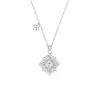 Concha Prateada S925 Prata Esterlina Fantasia Francesa Brilho Corte Rosa Estilo Sereia Bubu Trevo de Quatro Folhas Colar Luxo Moderno e Acessível