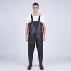 Macacão impermeável, conjunto de chuva de meio corpo, calça de chuva com botas de chuva, calça de pesca de couro, conjunto de pesca masculino de corpo inteiro, design espessado para pesca em reservatório