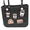 Bolsas de Playa Casuales de Venta Caliente Transfronterizas con Diseño Floral, Accesorios Versátiles para Bolsas Bog con Hebilla Decorativa Desmontable para DIY