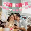 Guirnalda de Día de San Valentín Suministros de Decoración para Bodas y Fiestas Bandera de Cola de Pez Corazón Amor Arreglo de Decoración para Habitación de Boda